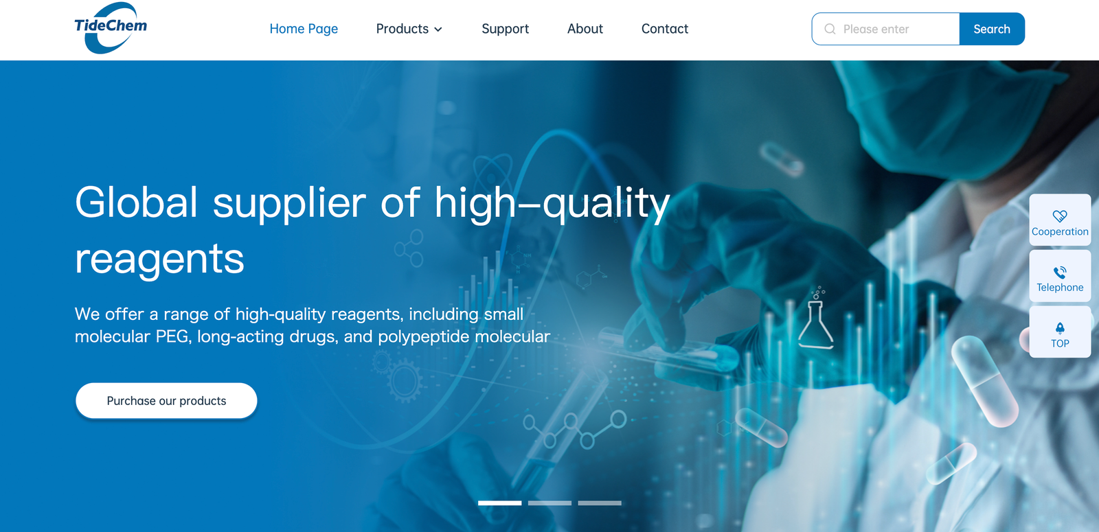 普康生物海外官网项目TideChem页面截图